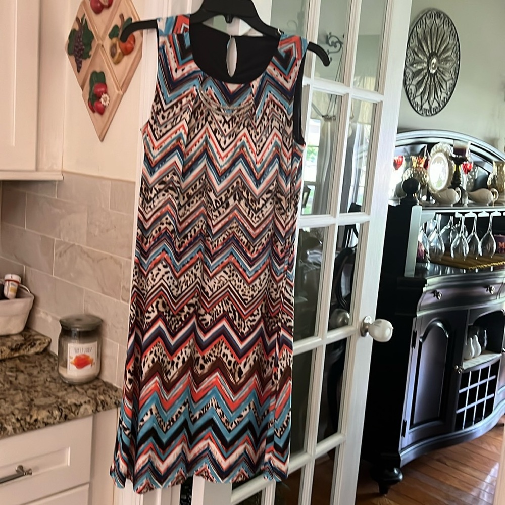 Mlle Gabrielle sleeveless dress small colorful